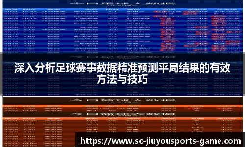 深入分析足球赛事数据精准预测平局结果的有效方法与技巧